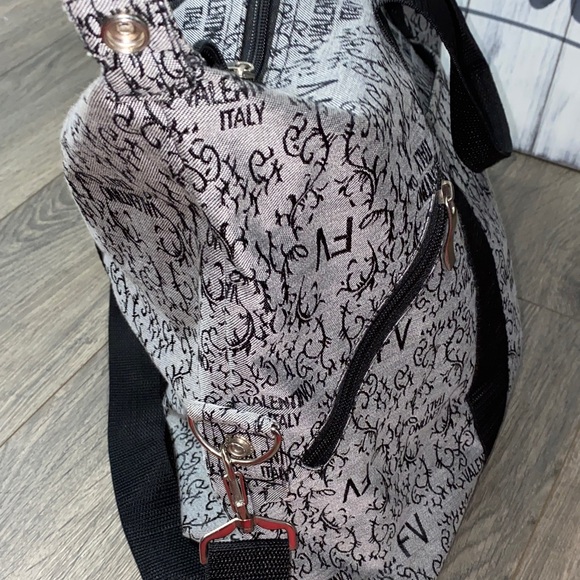 Valentino FV Monogram Gray and Black Duffel Bag - Picture 12 of 13